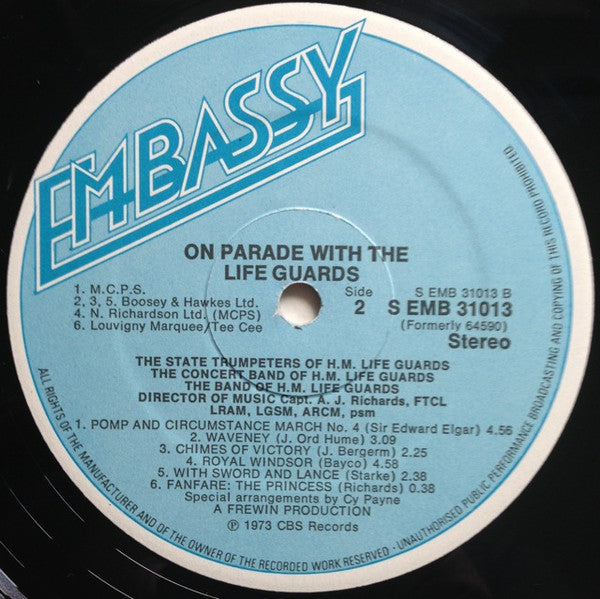 The Band Of The Life Guards : On Parade (LP, Album, RE)
