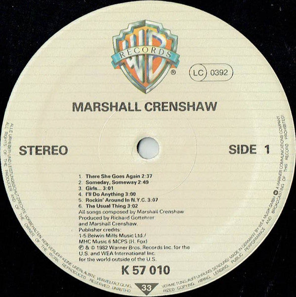 Marshall Crenshaw : Marshall Crenshaw (LP, Album)