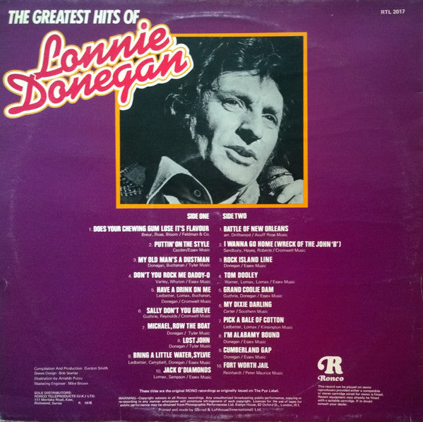Lonnie Donegan : The Greatest Hits Of Lonnie Donegan (LP, Comp, Mono)