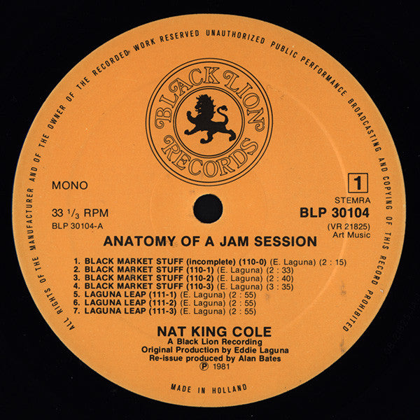 The Sunset All Stars With Nat King Cole, Buddy Rich And Charlie Shavers : Anatomy Of A Jam Session (LP, Album, Mono, RE)