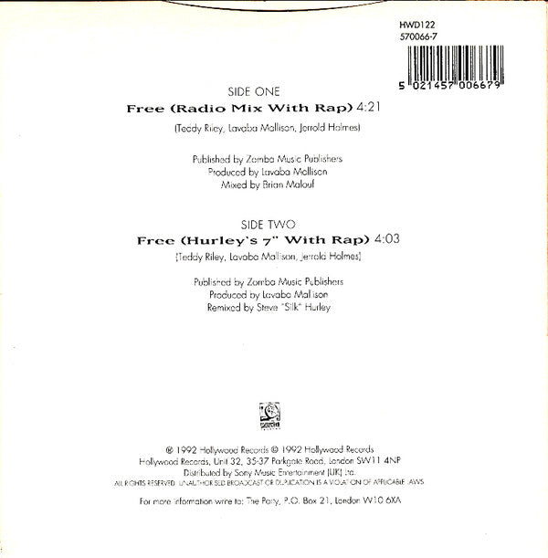 The Party : Free (7", Fre)