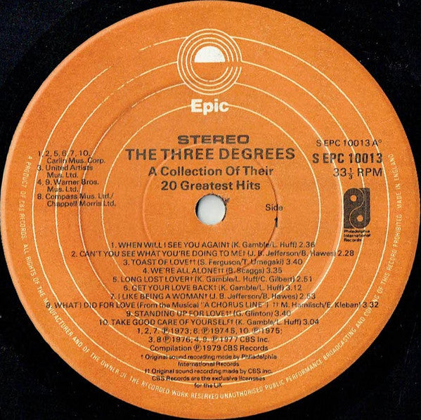The Three Degrees : A Collection Of Their 20 Greatest Hits (LP, Comp)