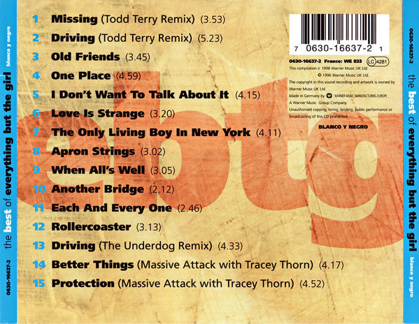 Everything But The Girl : The Best Of Everything But The Girl (CD, Album, Comp, War)