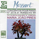 Wolfgang Amadeus Mozart, Maria-João Pires, Armin Jordan, Theodor Guschlbauer : Concertos Pour Piano, N°20 KV 466 & N°21 KV 467, Rondo Pour Piano KV 511 (CD, Comp)