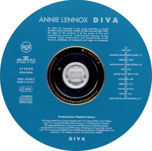 Annie Lennox - Diva (CD) (Very Good Plus (VG)) - DaddyPop
