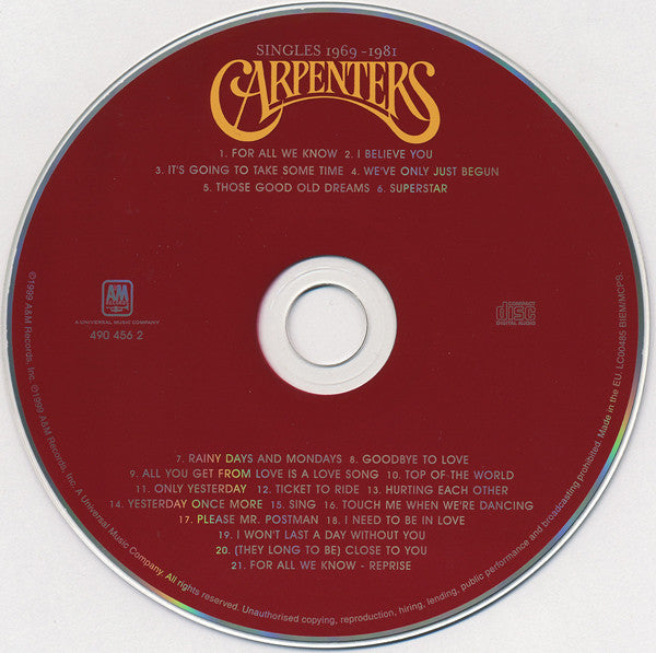 Carpenters : Singles 1969-1981 (CD, Comp, RM)