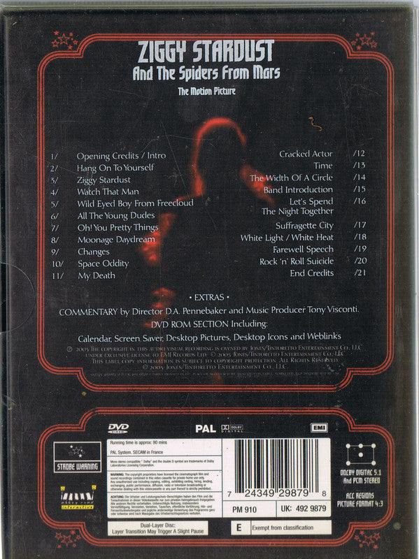 David Bowie : Ziggy Stardust And The Spiders From Mars (The Motion Picture) (DVD-V, Enh, RE, S/Edition, Multichannel, PAL, SECA)