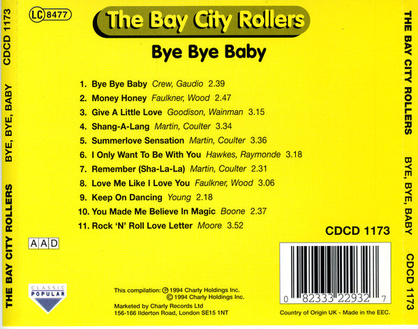 Bay City Rollers : Bye Bye Baby (CD, Comp, RE)