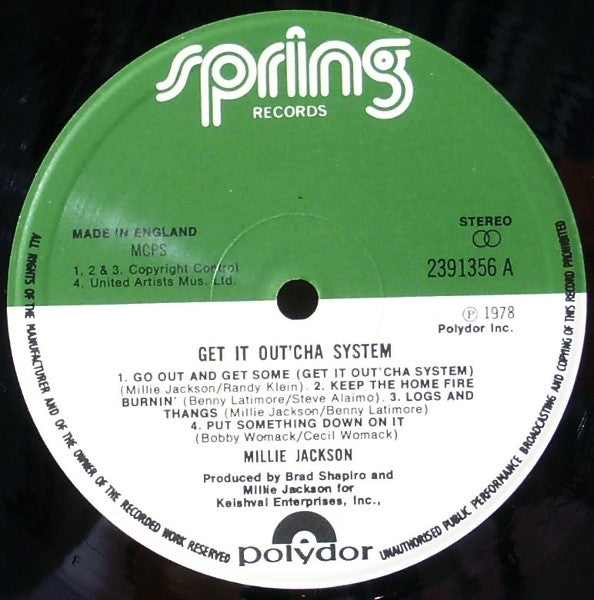 Millie Jackson - Get It Outcha System (LP) (Very Good Plus (VG)) - DaddyPop