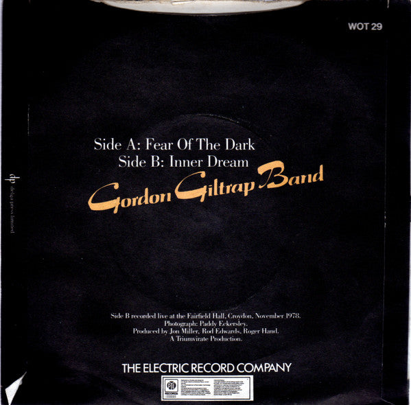 Gordon Giltrap Band : Fear Of The Dark (7", Single, Kno)