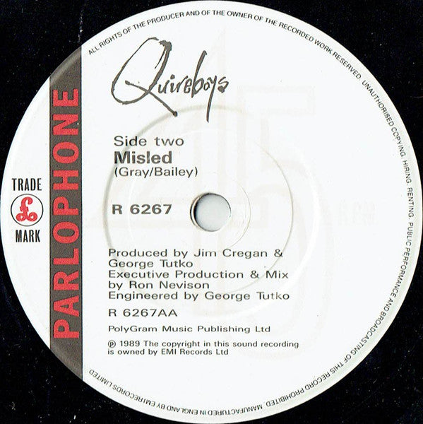 The Quireboys : There She Goes Again / Misled (7", Single)