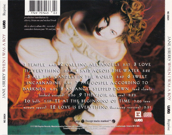 Jane Siberry : When I Was A Boy (CD, Album, Club)