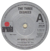The Three Degrees : My Simple Heart (7", Single, Pic)