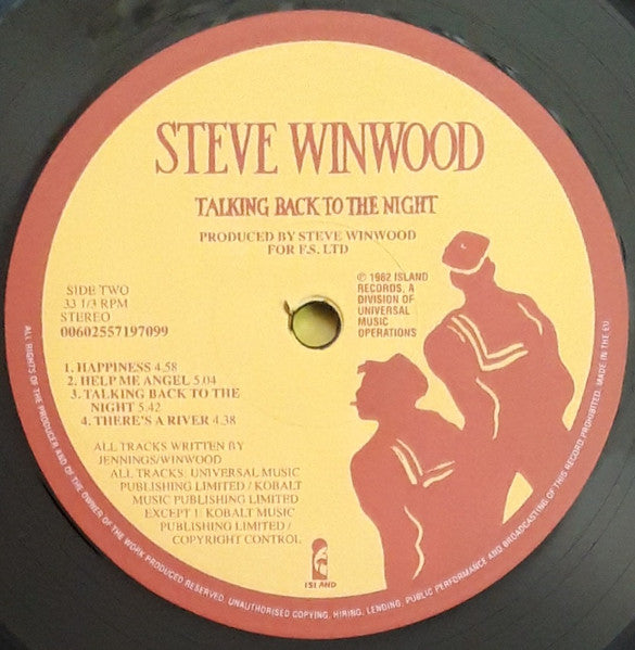 Steve Winwood : Talking Back To The Night (LP, Album, RE)