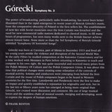 Henryk Górecki Featuring Zofia Kilanowicz, Orkiestra Symfoniczna Filharmonii Śląskiej Conducted By Jerzy Swoboda : Symphony No. 3: 'Symphony Of Sorrowful Songs' Op. 36 For Soprano & Orchestra (CD, Album)